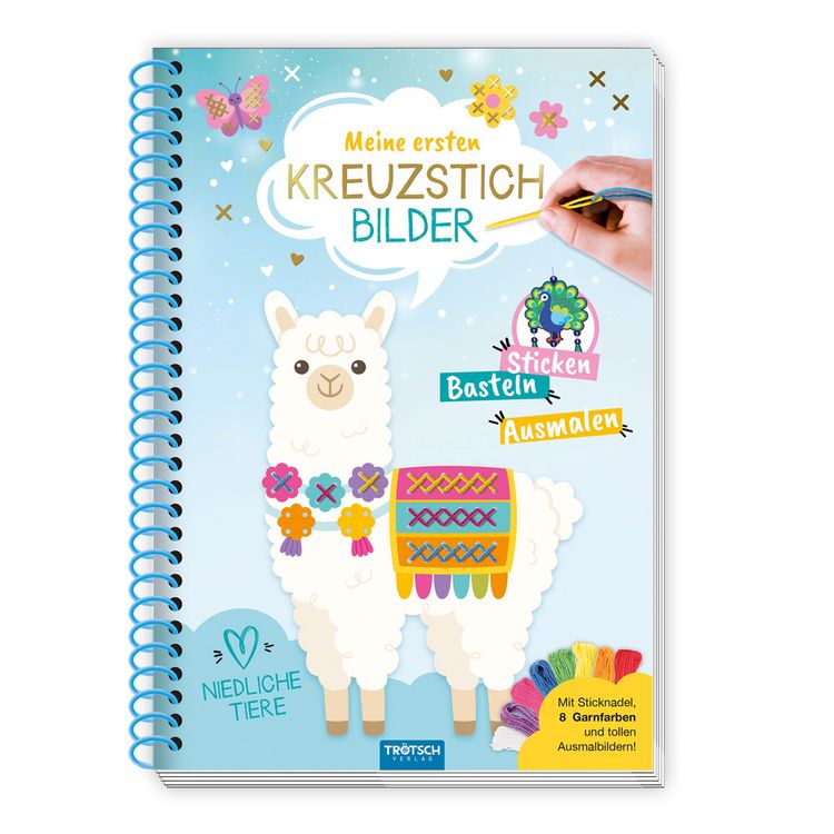 Produktbild: Tr&ouml;tsch Bastelbuch Besch&auml;ftigungsbuch Meine ersten Kreuzstichbilder Niedliche Tiere