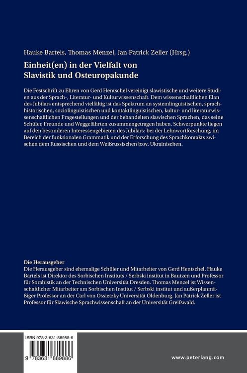 Produktbild: Einheit(en) in der Vielfalt von Slavistik und Osteuropakunde