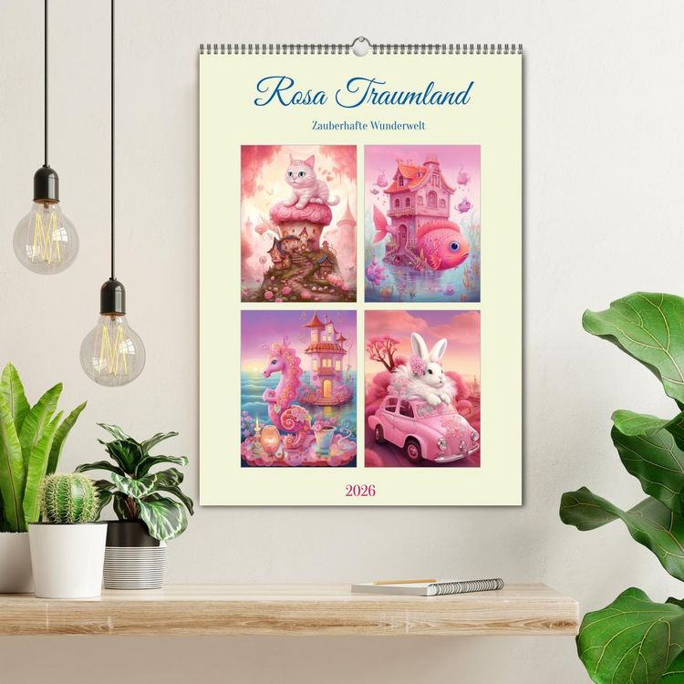 Produktbild: Rosa Traumland. Zauberhafte Wunderwelt (Wandkalender 2026 DIN A2 hoch), CALVENDO Monatskalender