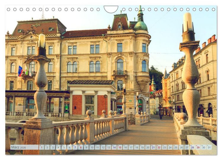 Produktbild: Ljubljana - Sloweniens wundersch&ouml;ne Hauptstadt (Wandkalender 2026 DIN A4 quer), CALVENDO Monatskalender