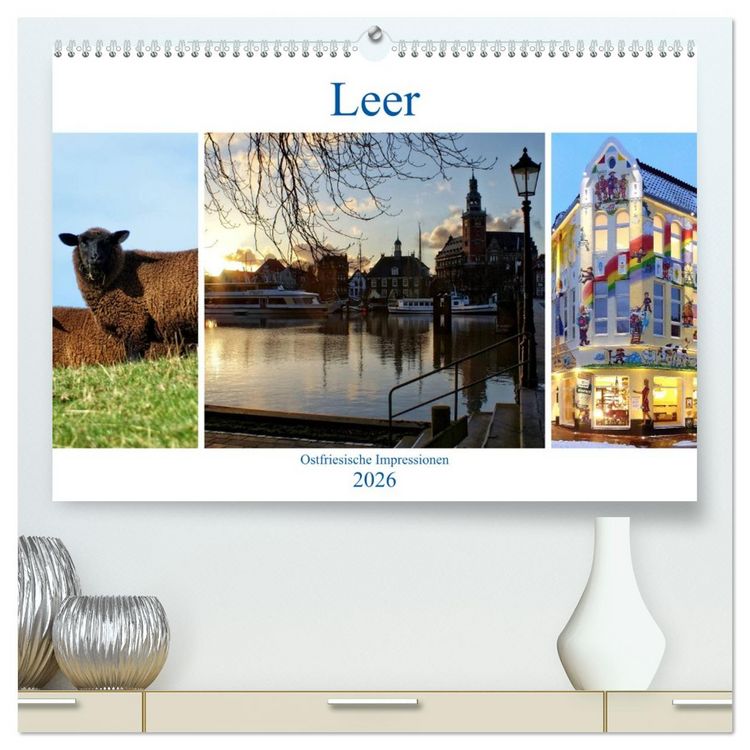 Produktbild: Leer - Ostfriesische Impressionen 2026 (hochwertiger Premium Wandkalender 2026 DIN A2 quer), Kunstdruck in Hochglanz