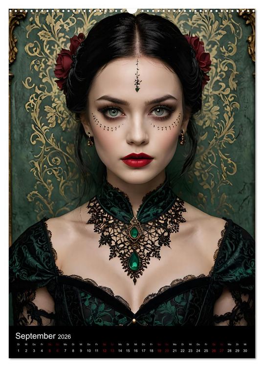 Produktbild: Gothic beauties - Sch&ouml;nheiten der Nacht (hochwertiger Premium Wandkalender 2026 DIN A2 hoch), Kunstdruck in Hochglanz