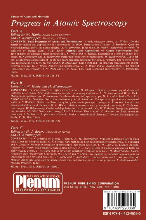 Produktbild: Progress in Atomic Spectroscopy