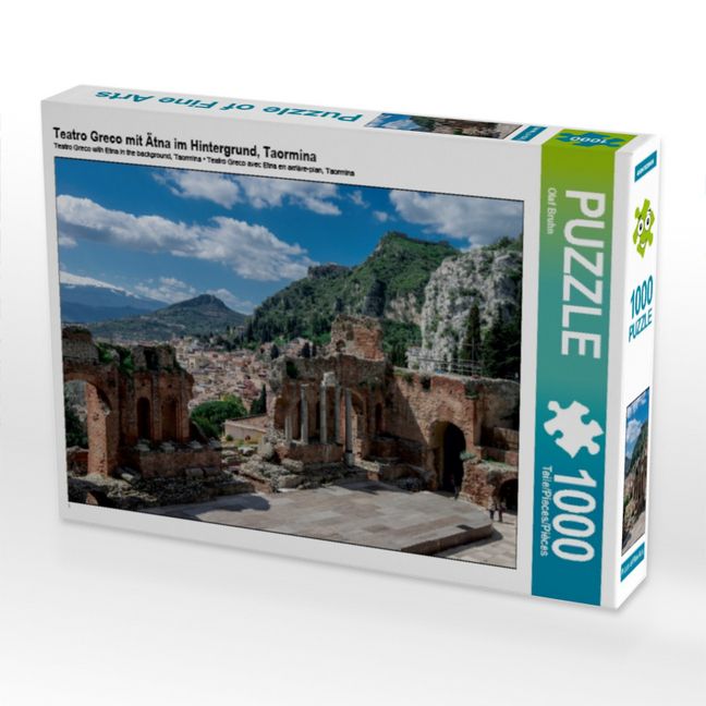 Produktbild: CALVENDO Puzzle Teatro Greco mit &Auml;tna im Hintergrund, Taormina | 1000 Teile Lege-Gr&ouml;&szlig;e 64x48cm Foto-Puzzle f&uuml;r gl&uuml;ckliche Stunden