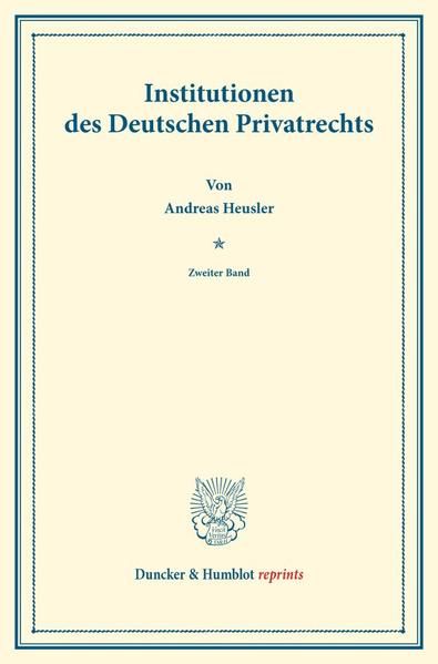 Produktbild: Institutionen des Deutschen Privatrechts.