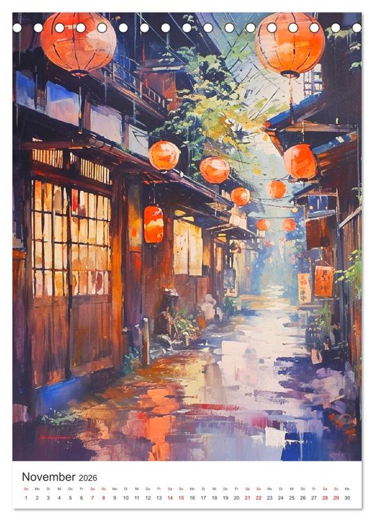 Produktbild: Japan. Impressionen im Aquarell-Stil (Tischkalender 2026 DIN A5 hoch), CALVENDO Monatskalender