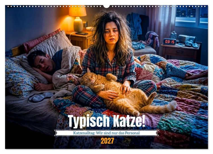 Produktbild: Typisch Katze! - Katzenalltag: Wir sind nur das Personal (Wandkalender 2027 DIN A2 quer), CALVENDO Monatskalender