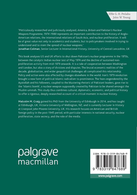 Produktbild: America, Britain and Pakistan&rsquo;s Nuclear Weapons Programme, 1974-1980
