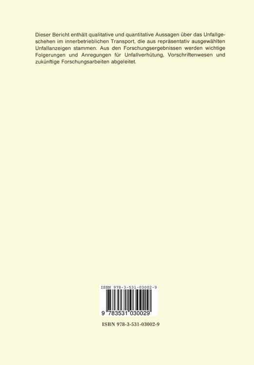 Produktbild: Ermittlung und Analyse von Unfallschwerpunkten im innerbetrieblichen Transport