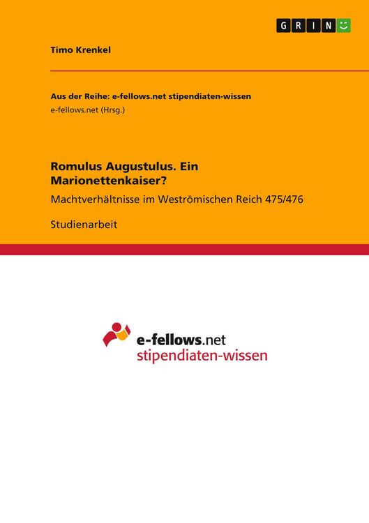 Produktbild: Romulus Augustulus. Ein Marionettenkaiser?