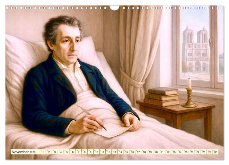 Produktbild: Heinrich Heine. Sein Leben, seine literarischen Werke (Wandkalender 2026 DIN A3 quer), CALVENDO Monatskalender