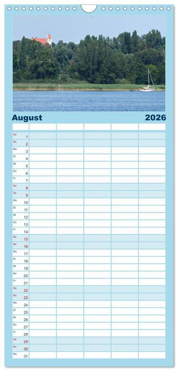 Produktbild: Familienplaner 2026 - Ein Jahr am BODENSEE mit 5 Spalten (Wandkalender, 21 x 45 cm) CALVENDO