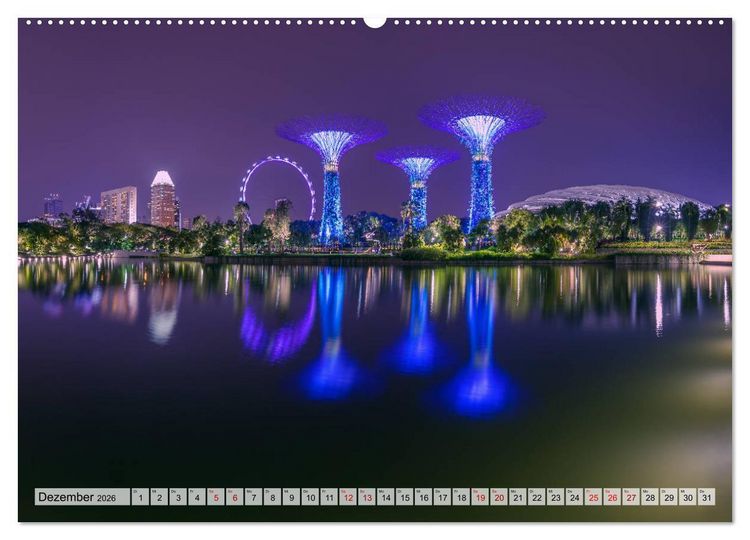 Produktbild: Singapur entdecken (hochwertiger Premium Wandkalender 2026 DIN A2 quer), Kunstdruck in Hochglanz