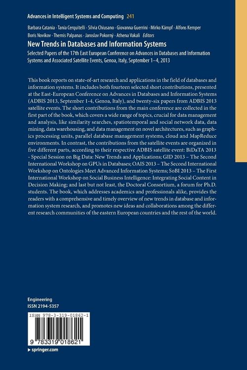 Produktbild: New Trends in Databases and Information Systems