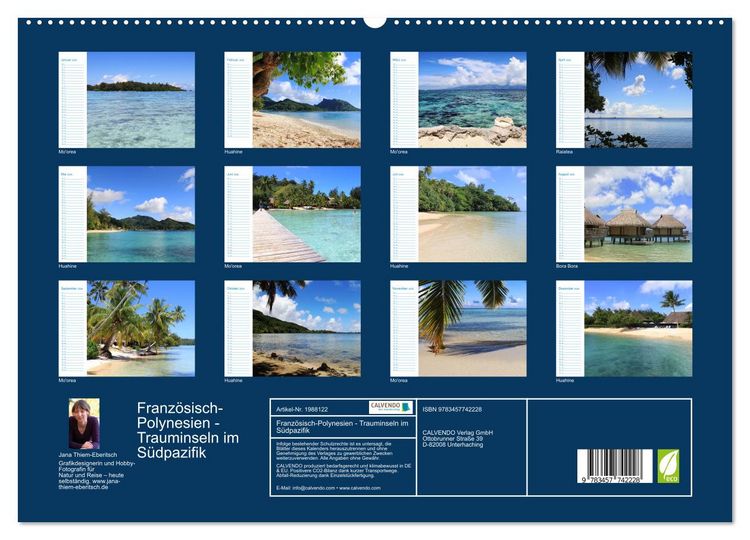 Produktbild: Franz&ouml;sisch-Polynesien - Trauminseln im S&uuml;dpazifik (hochwertiger Premium Wandkalender 2026 DIN A2 quer), Kunstdruck in Hochglanz