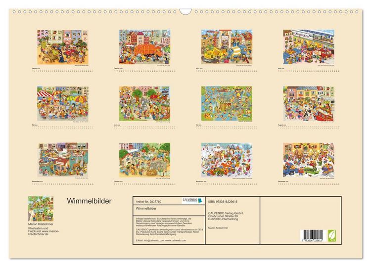 Produktbild: Wimmelbilder (Wandkalender 2026 DIN A2 quer), CALVENDO Monatskalender