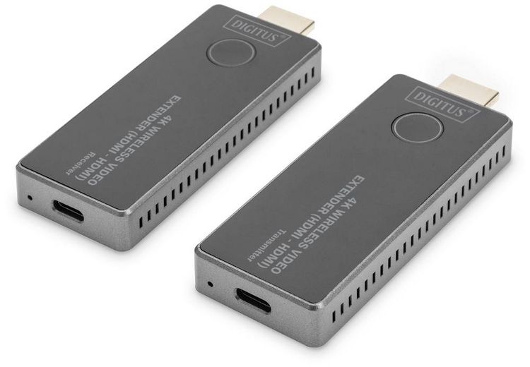 Produktbild: Digitus DS-55323 HDMI-Funk&uuml;bertragung (Set) 30 m 3840 x 2160 Pixel integrierte LED-Anzeige, mobile Variante