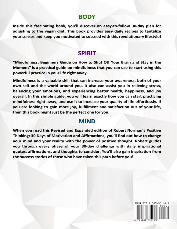 Produktbild: Vegan, Mindfulness for Beginners, Positive Thinking