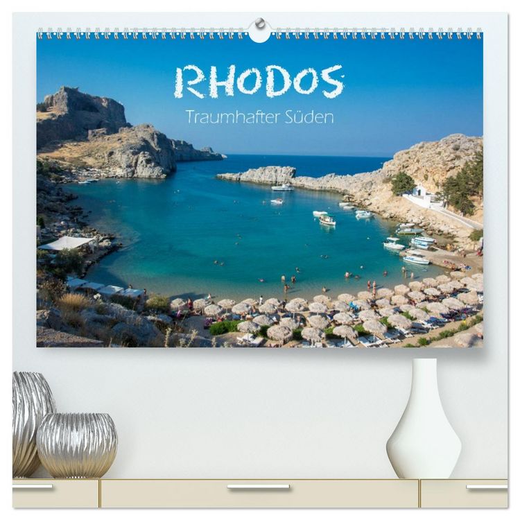 Produktbild: Rhodos - Traumhafter S&uuml;den (hochwertiger Premium Wandkalender 2026 DIN A2 quer), Kunstdruck in Hochglanz