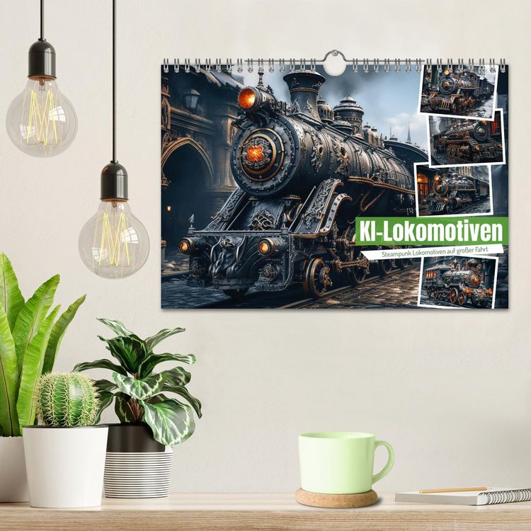 Produktbild: KI-Lokomotiven (Wandkalender 2026 DIN A4 quer), CALVENDO Monatskalender