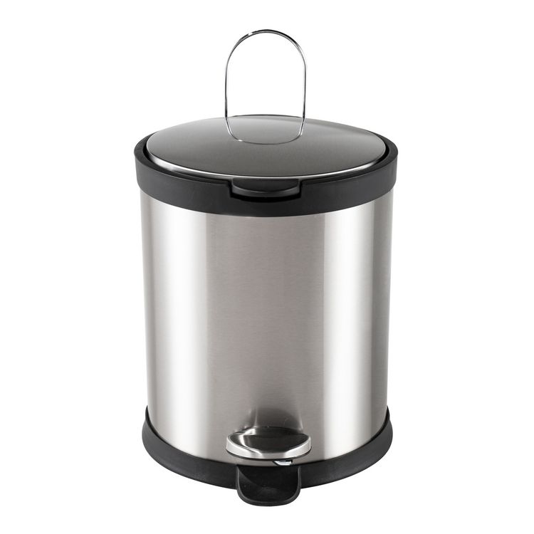 Produktbild: HTI-Living Treteimer Jannik 5L Silber/Schwarz Treteimer Jannik 5L Silber/Schwarz