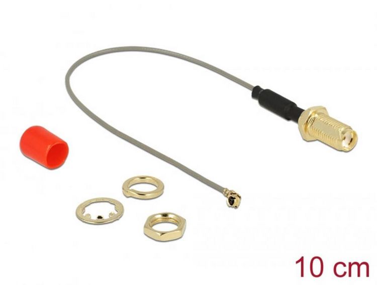 Produktbild: Delock WLAN-Antennen Anschlusskabel [1x SMA-Buchse - 1x IPEX-Stecker] 0.1m Grau