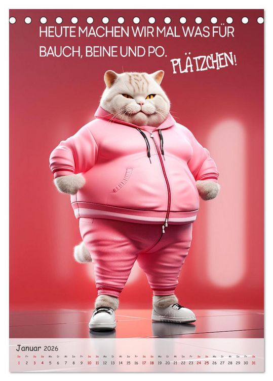 Produktbild: COOLE KATZEN Spr&uuml;cheklopfer (Tischkalender 2026 DIN A5 hoch), CALVENDO Monatskalender