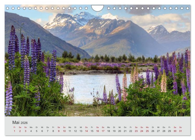 Produktbild: Neuseeland - Eine fotografische Rundreise von Nord nach S&uuml;d (Wandkalender 2026 DIN A4 quer), CALVENDO Monatskalender