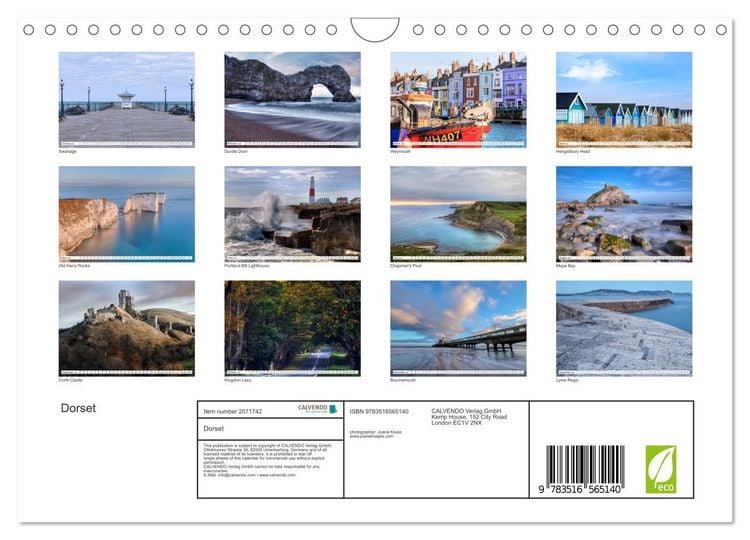 Produktbild: Dorset (Wall Calendar 2026 DIN A4 landscape), CALVENDO 12 Month Wall Calendar