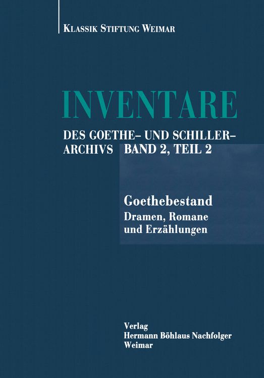 Produktbild: Inventare des Goethe- und Schiller-Archivs
