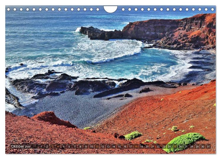 Produktbild: Lanzarote. Wunderwelt der Feuerberge (Wandkalender 2026 DIN A4 quer), CALVENDO Monatskalender