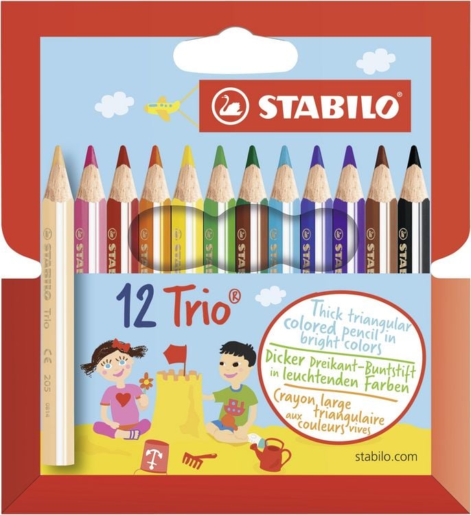 Produktbild: STABILO Dreikant-Buntstift -   Trio dick kurz - 12er Pack - mit 12 verschiedenen Farben