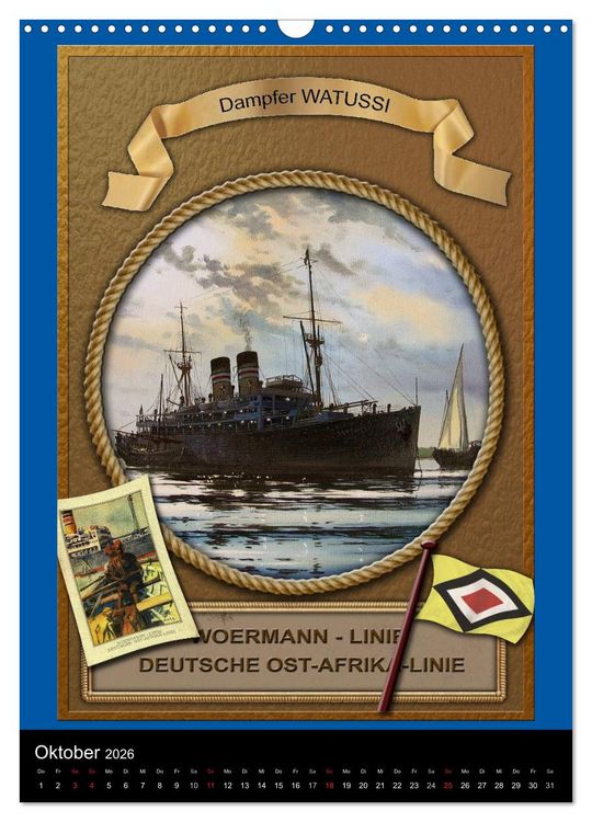 Produktbild: Deutsche Handelsschiffe vor 1945 (Wandkalender 2026 DIN A3 hoch), CALVENDO Monatskalender