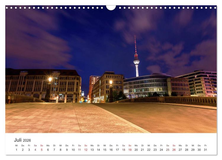 Produktbild: N&auml;chtliche Streifz&uuml;ge durch Europas Hauptst&auml;dte (Wandkalender 2026 DIN A3 quer), CALVENDO Monatskalender