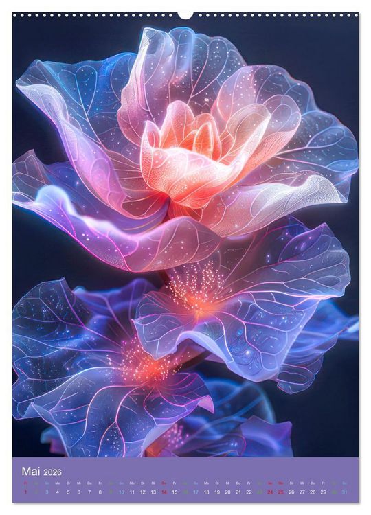 Produktbild: Blumen der Fantasie (Wandkalender 2026 DIN A2 hoch), CALVENDO Monatskalender
