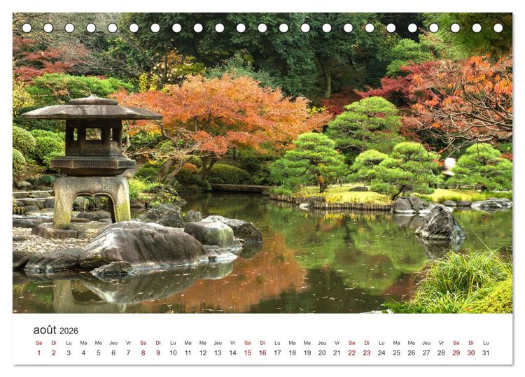 Produktbild: Jardiner au Japon (Calendrier de bureau 2026 DIN A5 vertical), CALVENDO calendrier mensuel