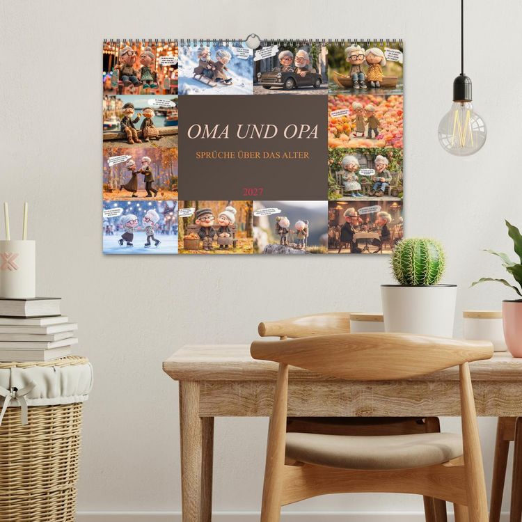 Produktbild: Oma und Opa - Spr&uuml;che &uuml;ber das Alter (Wandkalender 2027 DIN A3 quer), CALVENDO Monatskalender