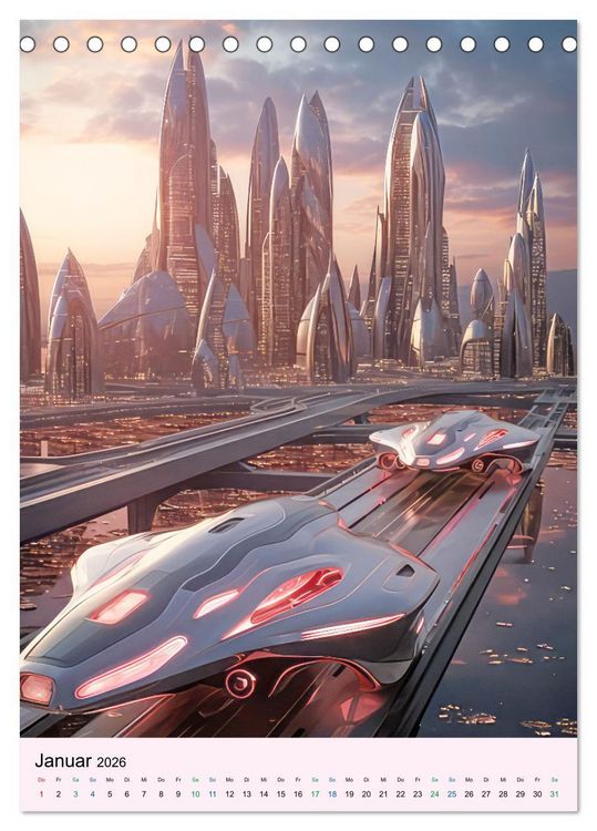 Produktbild: Sci-fi Welten - Fantasiebilder (Tischkalender 2026 DIN A5 hoch), CALVENDO Monatskalender