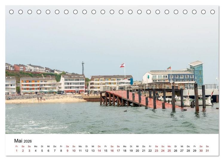 Produktbild: HELGOLAND: Nordseeinsel, sch&ouml;ner Ferienort (Tischkalender 2026 DIN A5 quer), CALVENDO Monatskalender
