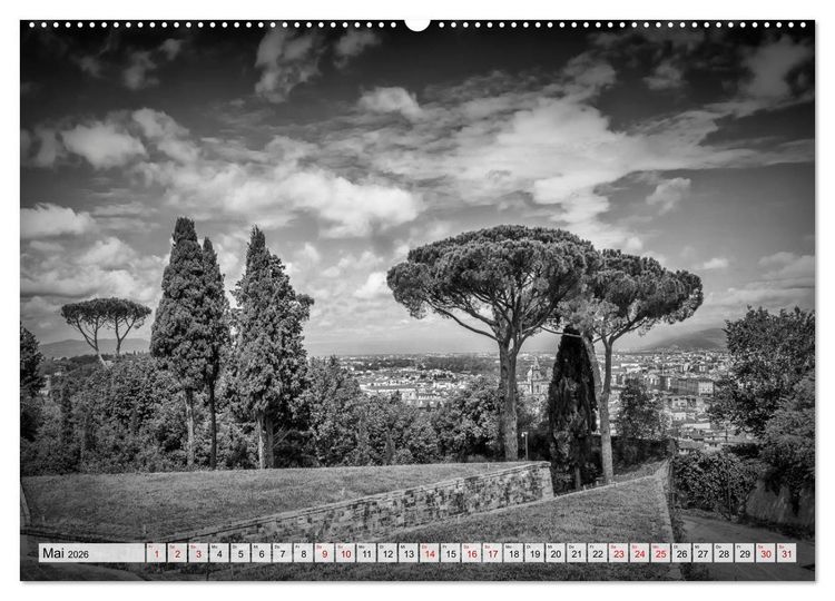 Produktbild: FLORENZ Monochrome Impressionen (hochwertiger Premium Wandkalender 2026 DIN A2 quer), Kunstdruck in Hochglanz