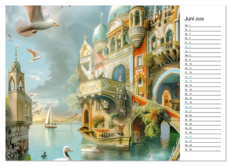 Produktbild: Venezianische Impressionen - Kunstvolle Fantasiewerke (PLANER) (Wandkalender 2026 DIN A3 quer), CALVENDO Monatskalender