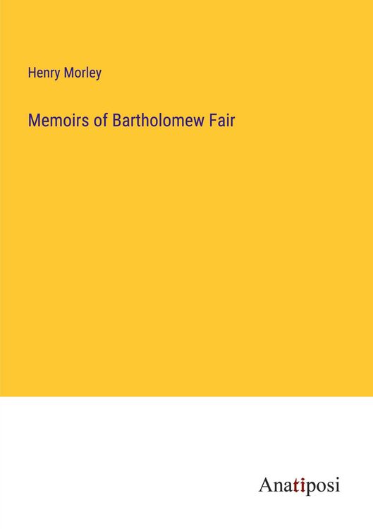 Produktbild: Memoirs of Bartholomew Fair