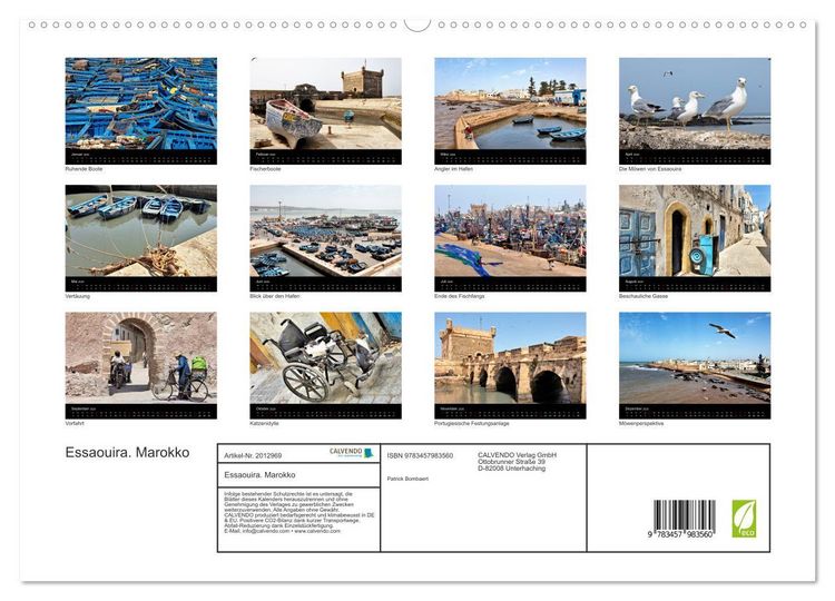 Produktbild: Essaouira. Marokko (hochwertiger Premium Wandkalender 2026 DIN A2 quer), Kunstdruck in Hochglanz
