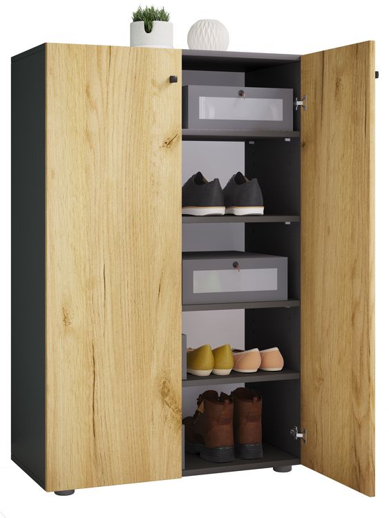 Produktbild: XL Holz Gro&szlig;er Schuhschrank Schuhkommode Lona 5