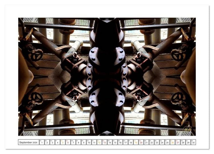 Produktbild: Faszination Spiegelung - Industrie und Technik (Wandkalender 2026 DIN A2 quer), CALVENDO Monatskalender