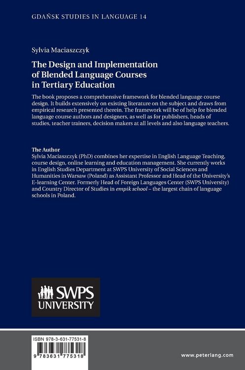 Produktbild: The Design and Implementation of Blended Language Courses in Tertiary Education