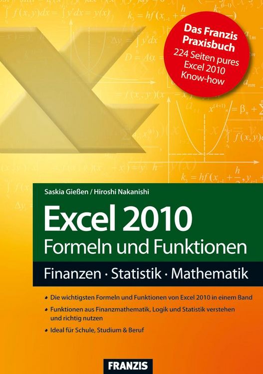 Produktbild: Excel 2010 Formeln und Funktionen