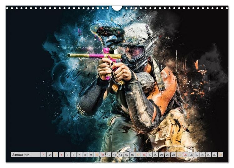 Produktbild: Paintball - extrem cool (Wandkalender 2026 DIN A3 quer), CALVENDO Monatskalender