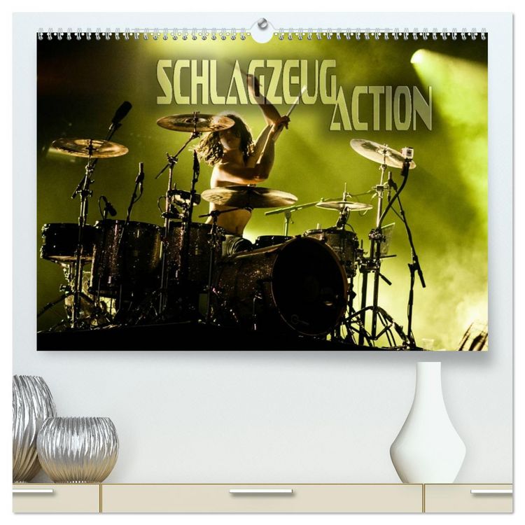 Produktbild: Schlagzeug Action (hochwertiger Premium Wandkalender 2026 DIN A2 quer), Kunstdruck in Hochglanz