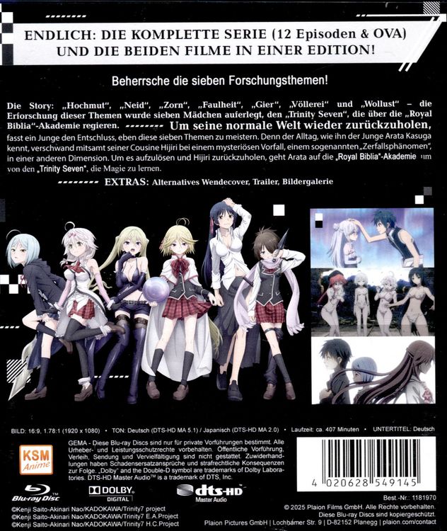 Produktbild: Trinity Seven - Complete Edition (Die komplette Serie + Filme + OVA) [5 BRs]